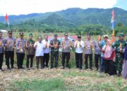 Polres Sumbawa Barat Ikuti Panen Jagung Serentak di Lokasi Kebun Jagung Poktan Cinta Damai Poto Tano