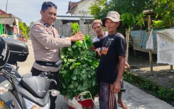 Bhabinkamtibmas Desa Beleka Dorong Warga Manfaatkan Pekarangan untuk Ketahanan Pangan