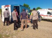 Polres Sumbawa Lakukan Olah TKP Kecelakaan Bus Andika Yang Angkut Pegawai Tambang Di Lunyuk