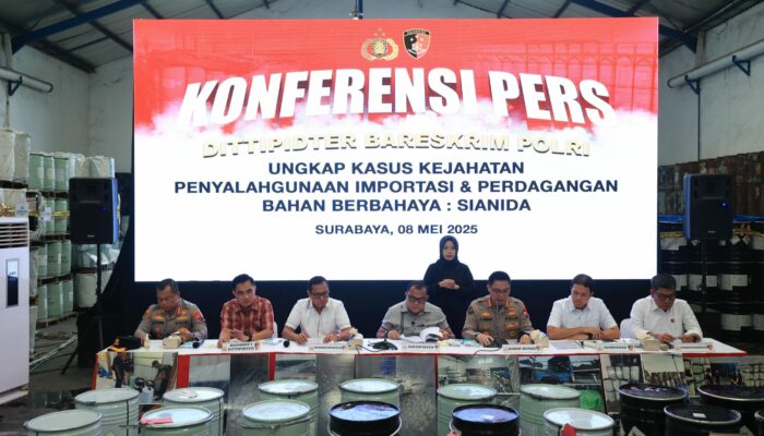 Bareskrim Polri Bongkar Perdagangan Ilegal Sianida di Surabaya dan Pasuruan, Omzet Capai Rp 59 Miliar