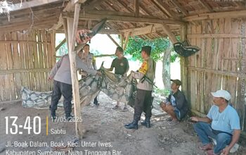 Polsek Sumbawa Tertibkan Gelaran Sabung Ayam di Desa Boak, Warga Kooperatif Membubarkan Diri