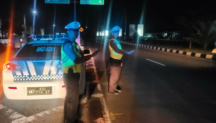 Patroli Malam Satlantas Amankan Bypass BIL Lombok Barat