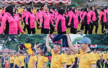 Semarak Hari Bhayangkara ke-79, Polres Dompu Gelar Olahraga Bersama dan Lomba Rakyat