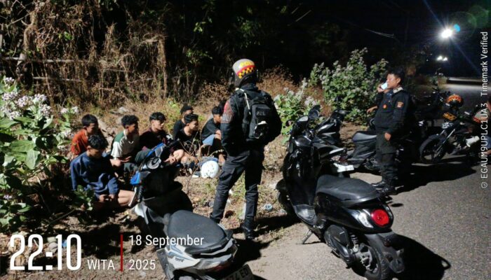 Cegah Balap Liar, Patroli Samapta Polres Sumbawa Amankan Sejumlah Pemuda di Samota