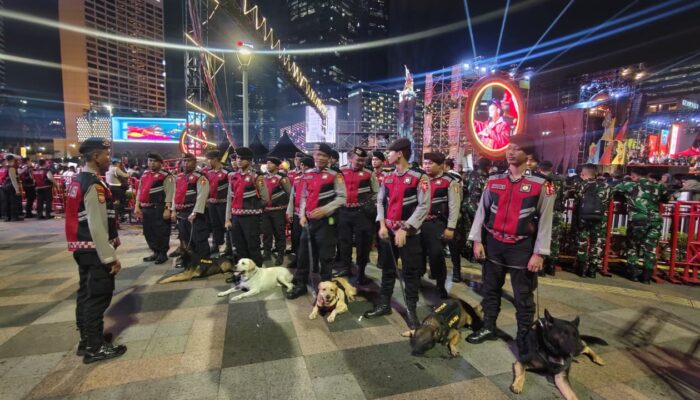 Baharkam Polri Kerahkan K-9 Jaga Keamanan Perayaan Tahun Baru di HI