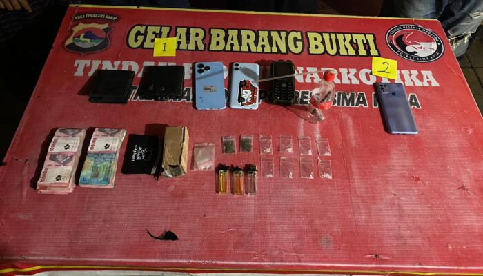 Sehari Delapan TKP Digerebek, Polres Bima Kota Amankan 13 Terduga Pelaku Narkoba