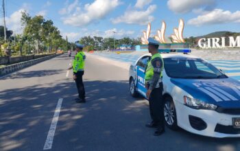 Satlantas Polres Lombok Barat Patroli di Soekarno Hatta