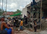 Sinergitas TNI-Polri dan Warga, Pembangunan Masjid Babul Hasanah di Desa Bugis Bergotong Royong