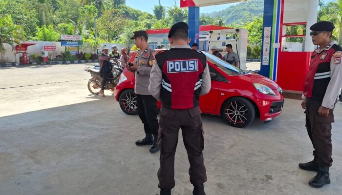 Antisipasi Gangguan Kamtibmas, Personel Polsek Sekotong Sambangi SPBU