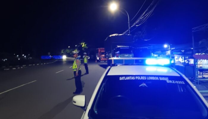 Waspada Balap Liar dan Kriminalitas, Satlantas Polres Lombok Barat Perketat Patroli Malam di Jalur Utama