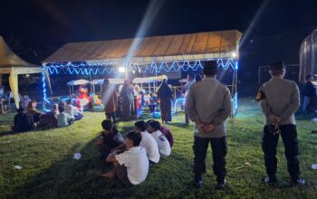 Pasar Malam UMKM Gerung Dijaga Ketat Polsek Gerung