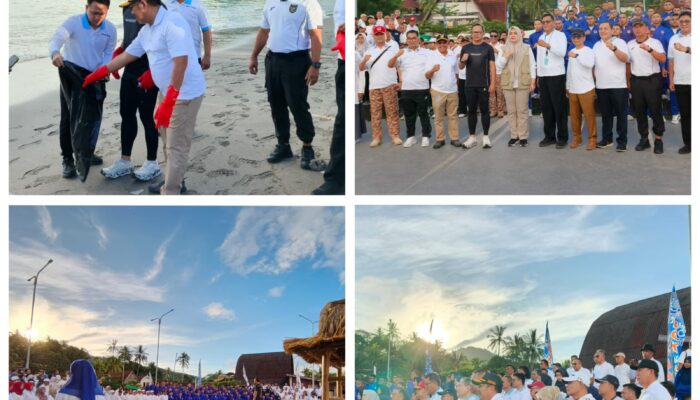 Dukung Kebersihan Kawasan Pantai, Polda NTB Ikut Serta Gerakan Bersih Pantai dan GPM di Sengginggi