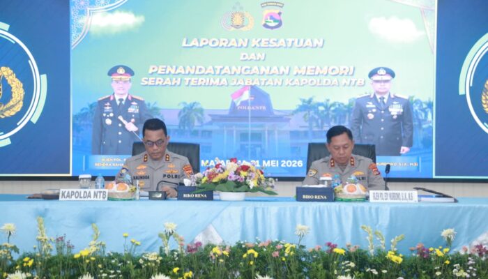 Polda NTB Gelar Laporan Kesatuan dan Penandatanganan Memori Sertijab Kapolda