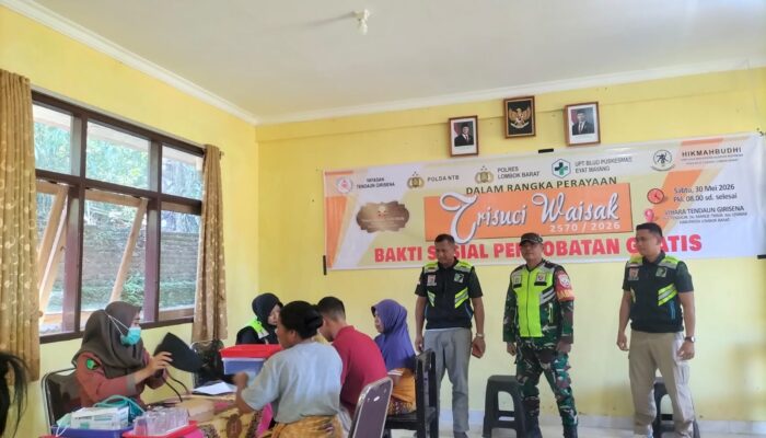 Pengobatan Gratis Sambut Waisak, Babinsa dan Polri Hadir Menguatkan Kepedulian Sosial