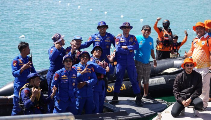 Ditpolairud Polda NTB Maksimalkan Pengamanan Porprov NTB 2026 Cabang Olahraga Fin Swimming di Perairan Tawun