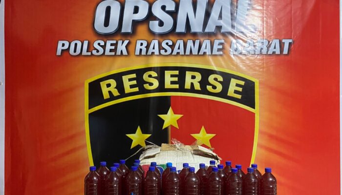 Cegah Gangguan Kamtibmas, Polsek Rasbar Amankan 24 Botol Brem Tanpa Izin
