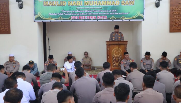 Polres Bima Kota Peringati Maulid Nabi Muhammad SAW 1448 H, Teladani Akhlak Rasulullah dalam Pelaksanaan Tugas