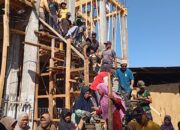 Polsek Pekat Bersama TNI dan Masyarakat Gotong Royong Bangun Masjid At-Taqwa