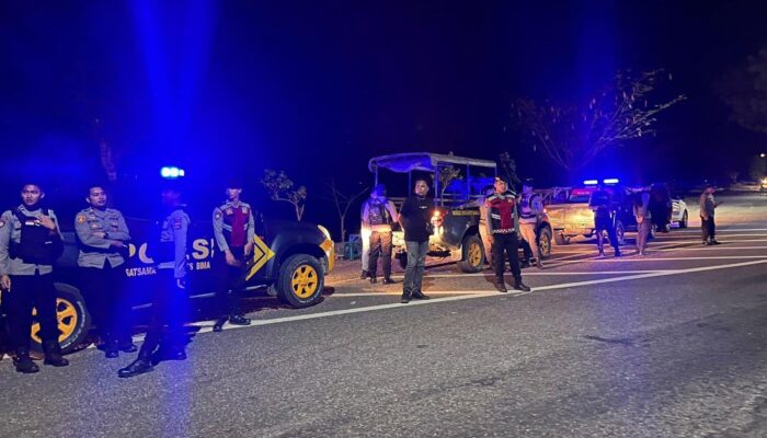 Antisipasi Kerawanan Kamtibmas Diwilayah Hukumnya, Polres Bima Kabupaten Terjunkan 105 Personel Dalam Patroli Strong Point Rinjani Presisi
