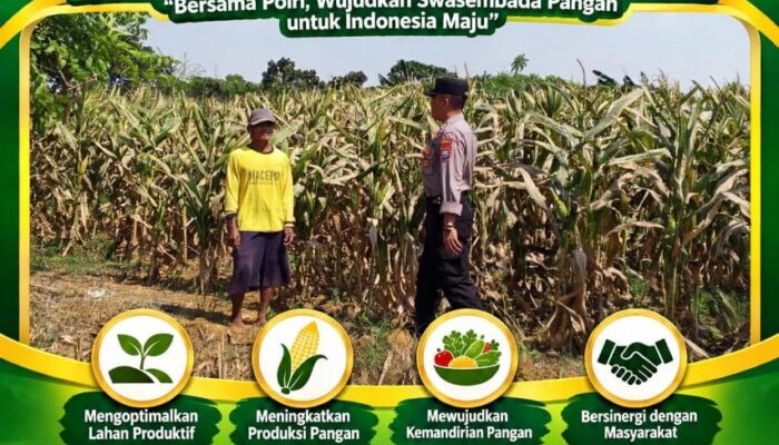 ANGGOTA POLSEK KEREK DAMPINGI PETANI, WUJUDKAN KETAHANAN PANGAN NASIONAL