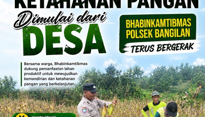 BHABINKAMYTIBMAS POLSEK BANGILAN DUKUNG KETAHANAN PANGAN NASIONAL